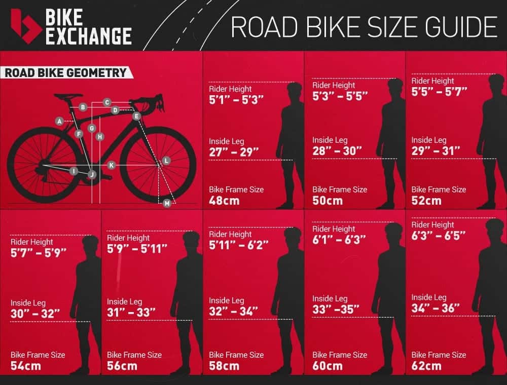 road bike size 6 2